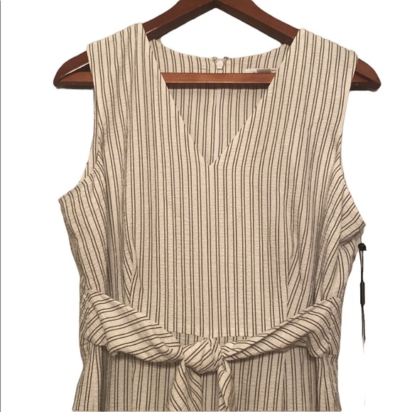 Women’s Calvin Klein Sleeveless Striped White Romper - Picture 3 of 8